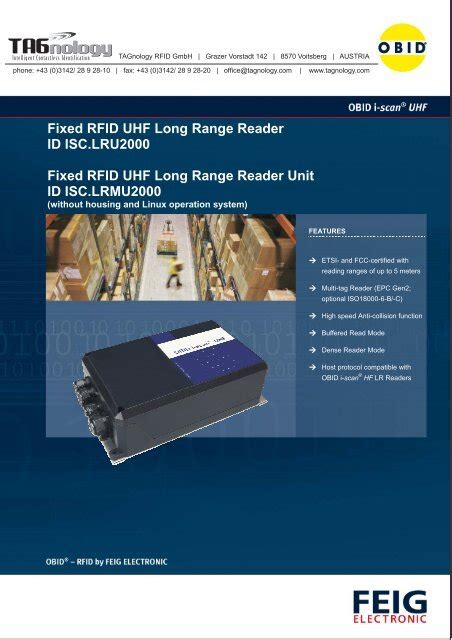 Fixed RFID UHF Long Range Reader ID ISC.LRU2000 Fixed 